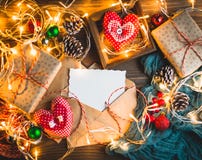 Christmas theme on wooden table. stock images Christmas theme on wooden table. stock images