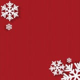 Christmas and New Year's background with place for your text. White snowflakes on a red knitted background vector illustration Christmas and New Year's background with place for your text. White snowflakes on a red knitted background vector illustration