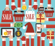 Christmas and New Year Sale concept flat design. Christmas and New Year Sale concept modern flat design stock illustration Christmas and New Year Sale concept flat design. Christmas and New Year Sale concept modern flat design stock illustration
