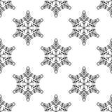 Christmas, new year seamless pattern, snowflakes line illustration. Vector icons of winter holidays, cold season snowfall. stock illustration Christmas, new year seamless pattern, snowflakes line illustration. Vector icons of winter holidays, cold season snowfall. stock illustration
