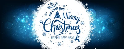 Christmas and New Year typographical on holidays background with snowflakes, light, stars. Vector Illustration. Xmas card stock illustration Christmas and New Year typographical on holidays background with snowflakes, light, stars. Vector Illustration. Xmas card stock illustration