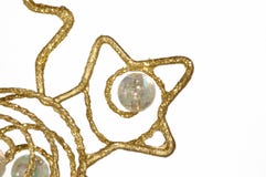 Christmas ornament - Golden abstract, detail stock photo Christmas ornament - Golden abstract, detail stock photo