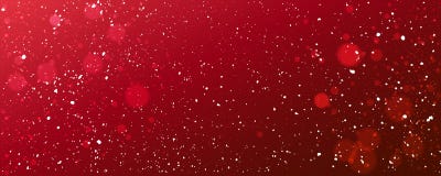 Christmas red background with snowflakes, light, stars. Xmas and New Year theme