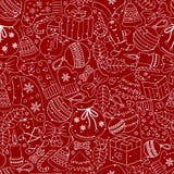 Christmas seamless background with many winter doodles Royalty Free Stock Images Christmas seamless background with many winter doodles Royalty Free Stock Images