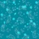 Christmas seamless background with tree branches and ornaments stock illustration Christmas seamless background with tree branches and ornaments stock illustration