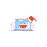 Christmas_shopping cart and hat royalty free illustration Christmas_shopping cart and hat royalty free illustration