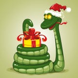 Download Snake Cartoon Character With Santa Hat Stock Vector ...