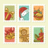 Christmas Stamps Collection Stock Photos