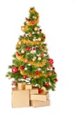 Christmas Tree And Gifts. Over White Background Stock Image