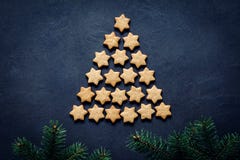 Christmas Tree Made Of Cookies Royalty Free Stock Images