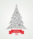 Christmas tree made from snowflakes vector illustration Christmas tree made from snowflakes vector illustration