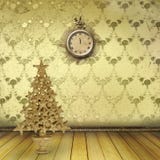 Christmas tree in the old room vector illustration Christmas tree in the old room vector illustration