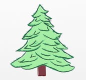 Christmas Tree Sketch Royalty Free Stock Photos