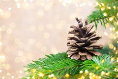 Christmas Tree The Bokeh Background. Christmas Greeting Card Backgrounds Royalty Free Stock Photo