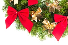 Christmas Tree With Ribbon Stock Photography