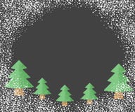 Christmas trees with falling snow, on a dark background with a place for your text. Vector illustration. royalty free illustration Christmas trees with falling snow, on a dark background with a place for your text. Vector illustration. royalty free illustration