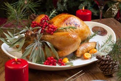 Christmas Turkey Prepared For Dinner royalty free stock images Christmas Turkey Prepared For Dinner royalty free stock images