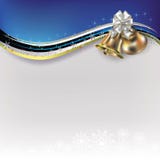 Christmas White Greeting With Bells And Bow Stock Images