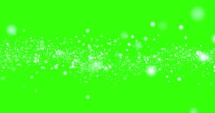 Christmas white light shine flowing in horizon particles bokeh loopable on chroma key green screen background, holiday