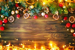 Christmas winter background, a table decorated with fir branches and decorations. Happy New Year. Merry Christmas. stock images Christmas winter background, a table decorated with fir branches and decorations. Happy New Year. Merry Christmas. stock images