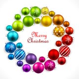 Christmas wreath of colored balls stock illustration Christmas wreath of colored balls stock illustration