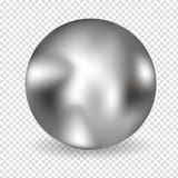 Chrome ball realistic isolated on white background. Spherical 3D orb with transparent glares and highlights for decoration. Jewelr vector illustration Chrome ball realistic isolated on white background. Spherical 3D orb with transparent glares and highlights for decoration. Jewelr vector illustration