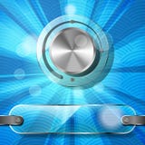 Chrome Volume Knob With Transparency Plate And Rays Stock Photos Chrome Volume Knob With Transparency Plate And Rays Stock Photos