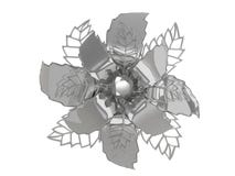 Chromu metalu 3D kwiatu ilustracyjny rendering royalty ilustracja Chromu metalu 3D kwiatu ilustracyjny rendering royalty ilustracja