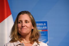 Chrystia Freeland, Υπουργός ξένου - υποθέσεις του Καναδά, Justin Trudeau, πρωθυπουργός του Καναδά και Harjit Σινγκ Sajjan στοκ εικόνα Chrystia Freeland, Υπουργός ξένου - υποθέσεις του Καναδά, Justin Trudeau, πρωθυπουργός του Καναδά και Harjit Σινγκ Sajjan στοκ εικόνα