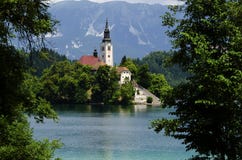 Church At Lake Bled, Slovenia Stock Image
