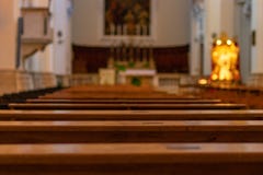 Church benches in the Catholic Church stock image Church benches in the Catholic Church stock image