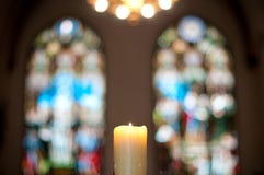 Church Interior With Candle Stock Image Church Interior With Candle Stock Image