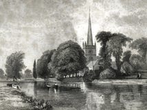 Church At Stratford Burial Place of Shakespeare Illustration royalty free illustration Church At Stratford Burial Place of Shakespeare Illustration royalty free illustration