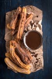 Churros mexicanos tradicionales del postre foto de archivo libre de regalías Churros mexicanos tradicionales del postre foto de archivo libre de regalías