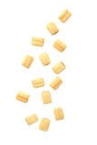 Chute de céréales d'isolement sur le fond blanc, concept de nourriture images stock Chute de céréales d'isolement sur le fond blanc, concept de nourriture images stock