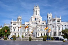 Cibeles Fountain and Palacio de Comunicaciones, Madrid, Spain Royalty Free Stock Photos Cibeles Fountain and Palacio de Comunicaciones, Madrid, Spain Royalty Free Stock Photos