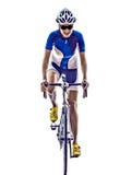 Ciclo del ciclista del atleta del ironman del triathlon de la mujer imagenes de archivo Ciclo del ciclista del atleta del ironman del triathlon de la mujer imagenes de archivo