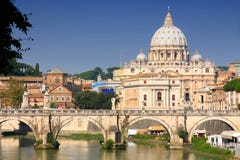 Cidade do Vaticano de Ponte Umberto mim em Roma, Italy foto de stock royalty free Cidade do Vaticano de Ponte Umberto mim em Roma, Italy foto de stock royalty free