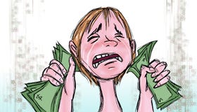 Cierpiący dla pieniądze, ilustracja royalty ilustracja Cierpiący dla pieniądze, ilustracja royalty ilustracja