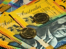 Cierre australiano del dinero para arriba en palabras imagen de archivo libre de regalías Cierre australiano del dinero para arriba en palabras imagen de archivo libre de regalías