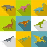 Cijfers van de reeks van het dinosaurussenpictogram, vlakke stijl Stock Foto Cijfers van de reeks van het dinosaurussenpictogram, vlakke stijl Stock Foto