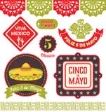 Cinco de Mayo Clipart. Badges, emblems, decorative elements and icons in celebration of the Mexican holiday 5 De Mayo Cinco de Mayo Clipart. Badges, emblems, decorative elements and icons in celebration of the Mexican holiday 5 De Mayo