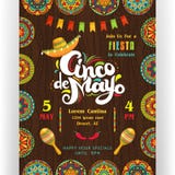 Cinco De Mayo die affichemalplaatje aankondigen stock illustratie Cinco De Mayo die affichemalplaatje aankondigen stock illustratie