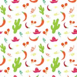Cinco De Mayo Mexican Holiday Seamless Pattern With Cactus, Sombrero, Maracas And Chili Pepper Royalty Free Stock Photo Cinco De Mayo Mexican Holiday Seamless Pattern With Cactus, Sombrero, Maracas And Chili Pepper Royalty Free Stock Photo