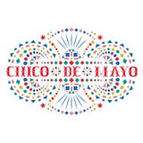 Cincode Mayo feestelijke samenstelling met tekst en helder Mexicaans borduurwerkmotief royalty-vrije illustratie Cincode Mayo feestelijke samenstelling met tekst en helder Mexicaans borduurwerkmotief royalty-vrije illustratie