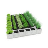 Cinder Block Garden på en vit illustration 3d vektor illustrationer Cinder Block Garden på en vit illustration 3d vektor illustrationer
