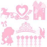Cinderella Set Of Collections. Crown, Vector Illustration. Design Elements For Little Princess, Glamour Girl. Cards For Stock Photography