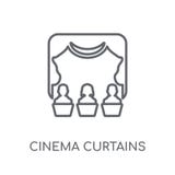 Cinema curtains linear icon. Modern outline Cinema curtains logo royalty free illustration Cinema curtains linear icon. Modern outline Cinema curtains logo royalty free illustration