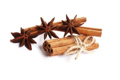Cinnamon sticks and anise isolated on white background royalty free stock images Cinnamon sticks and anise isolated on white background royalty free stock images