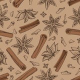 Cinnamon Sticks, Anise Star And Cloves Seamless Pattern. Seasonal Food Vector Illustration Isolated On White Background Royalty Free Stock Photo Cinnamon Sticks, Anise Star And Cloves Seamless Pattern. Seasonal Food Vector Illustration Isolated On White Background Royalty Free Stock Photo